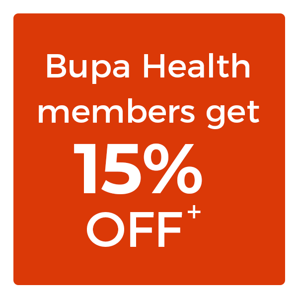 Offer: Bupa members get 15% off+