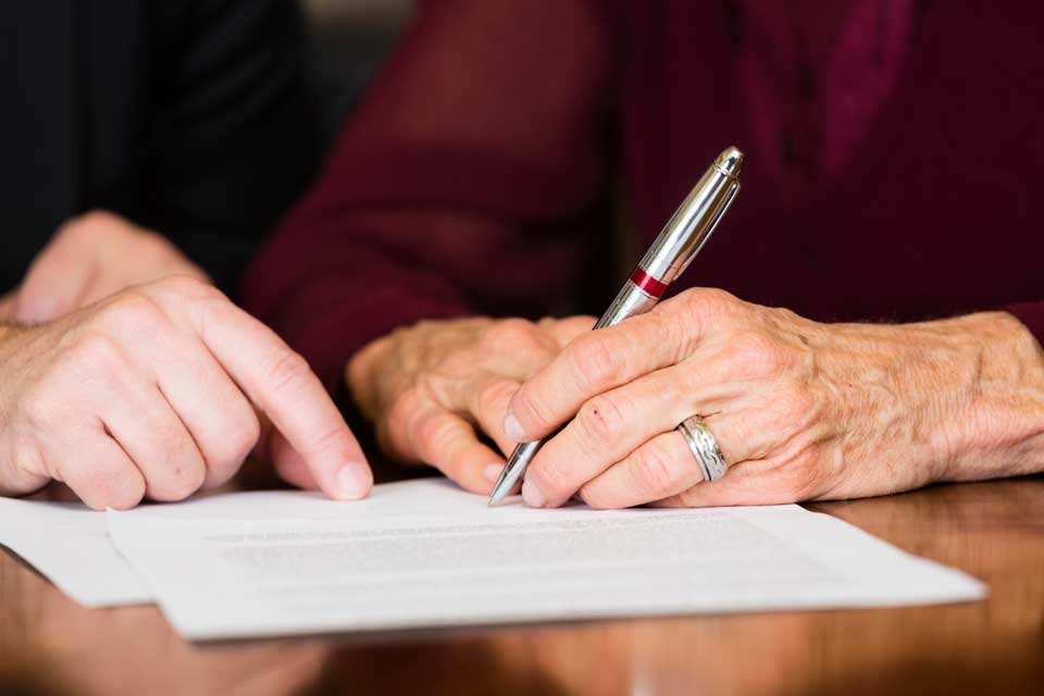 signing a contract