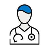 Illustration of doctor wearing stethoscope around neck