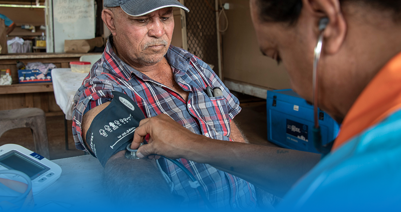 Man getting blood pressure test