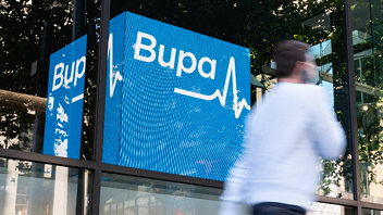 Bupa signage on a building exterior.