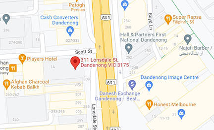 Map showing location of Dandenong BMVS centre
