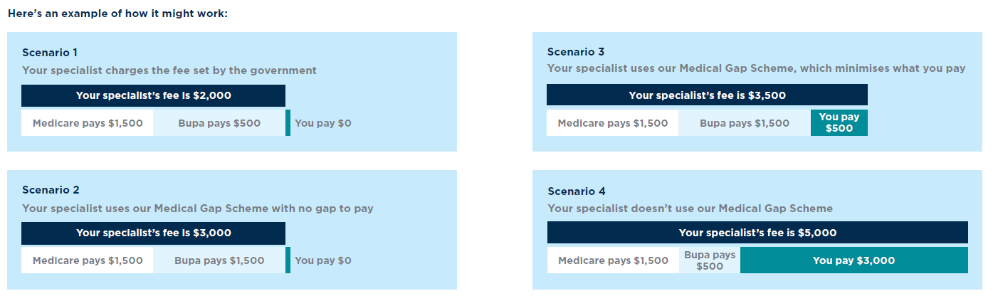medical gap scheme example scenarios